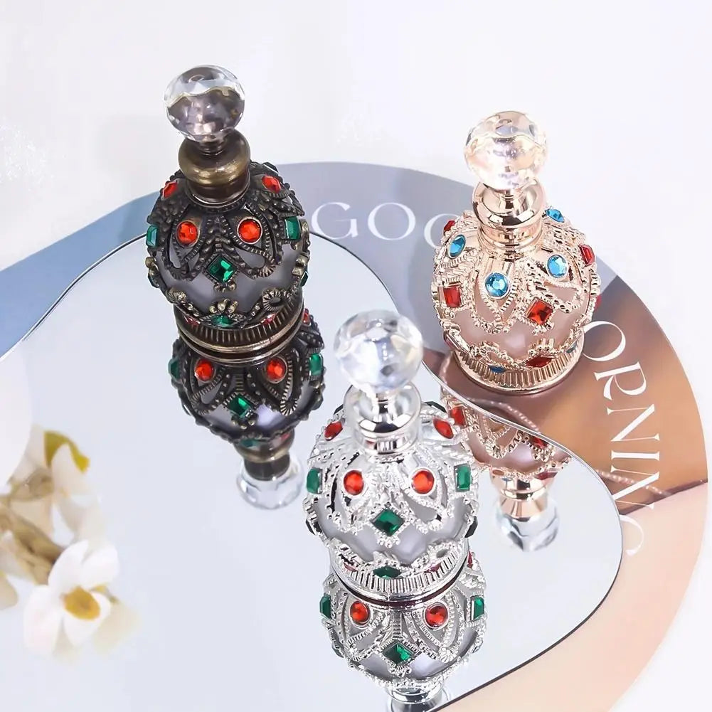 ✨ Botella de Perfume de Vidrio de Lujo 15 ml. – Diseño Árabe Exclusivo ✨
