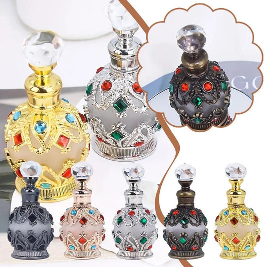 ✨ Botella de Perfume de Vidrio de Lujo 15 ml. – Diseño Árabe Exclusivo ✨