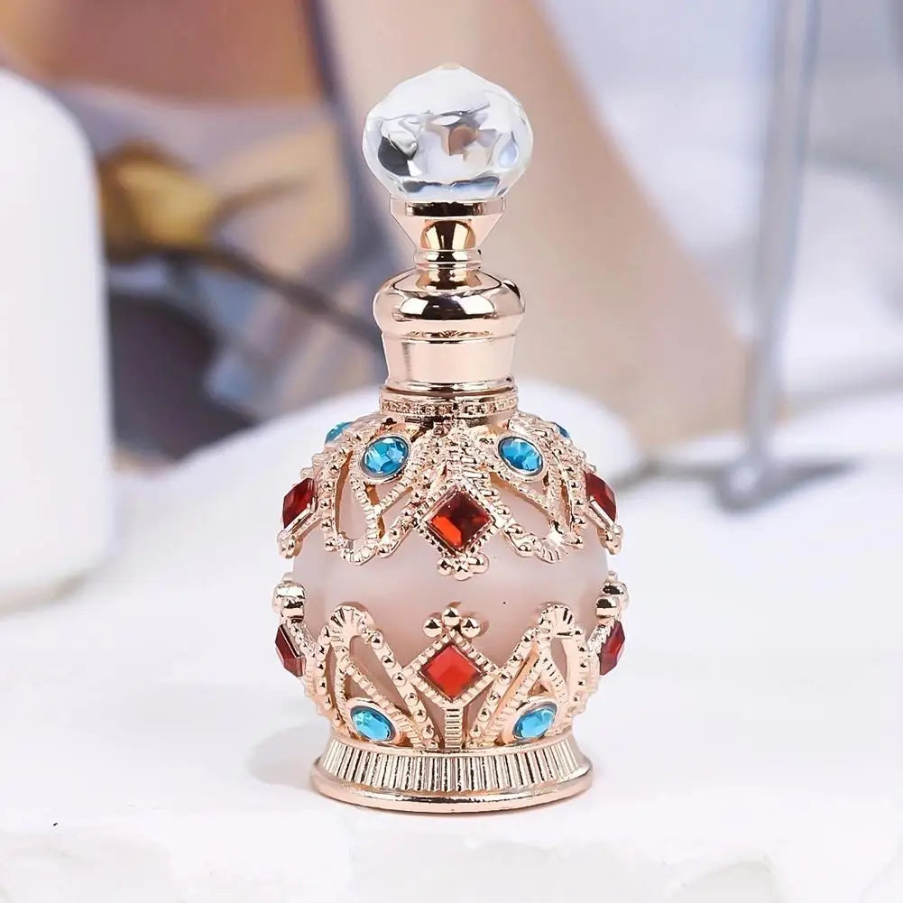 ✨ Botella de Perfume de Vidrio de Lujo 15 ml. – Diseño Árabe Exclusivo ✨