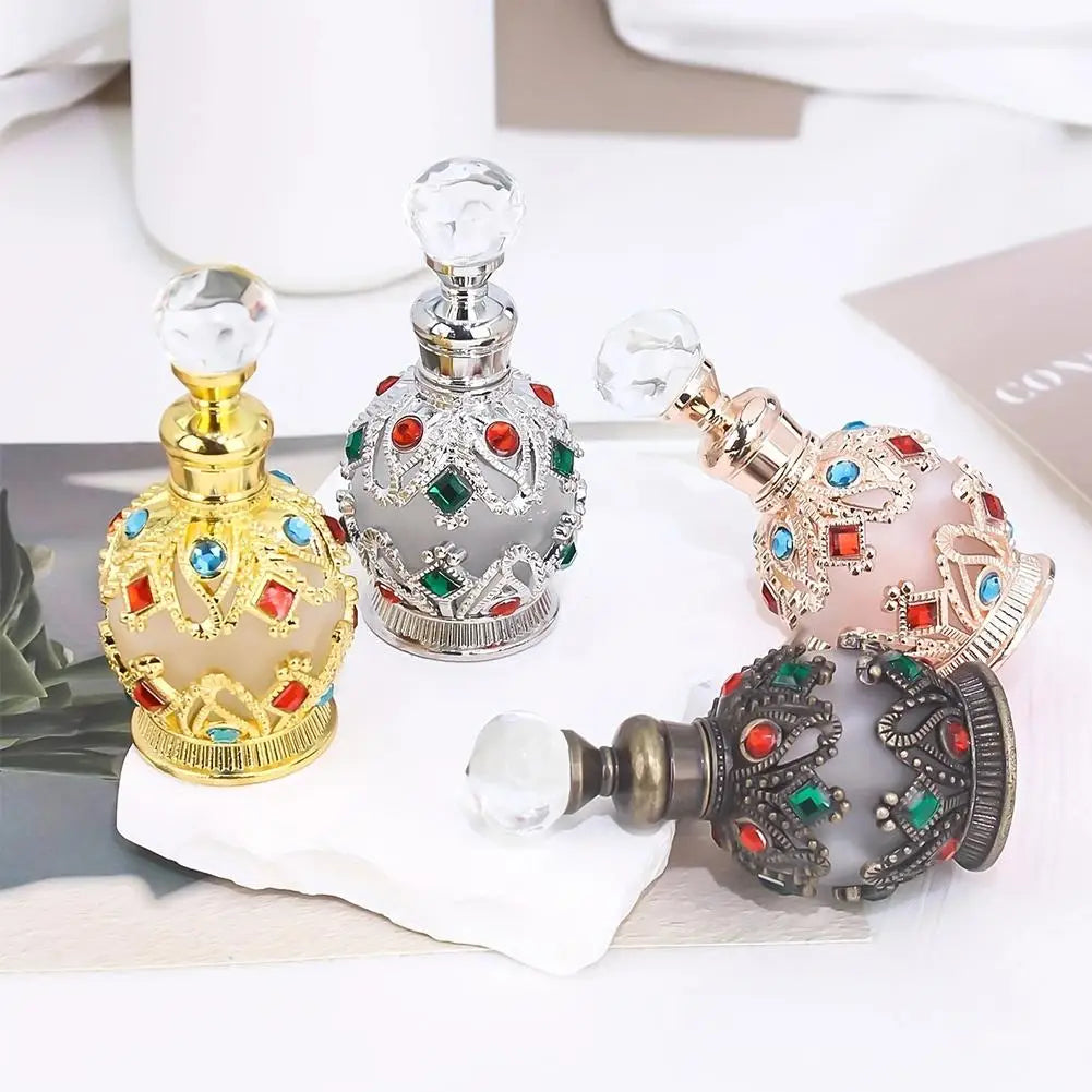 ✨ Botella de Perfume de Vidrio de Lujo 15 ml. – Diseño Árabe Exclusivo ✨