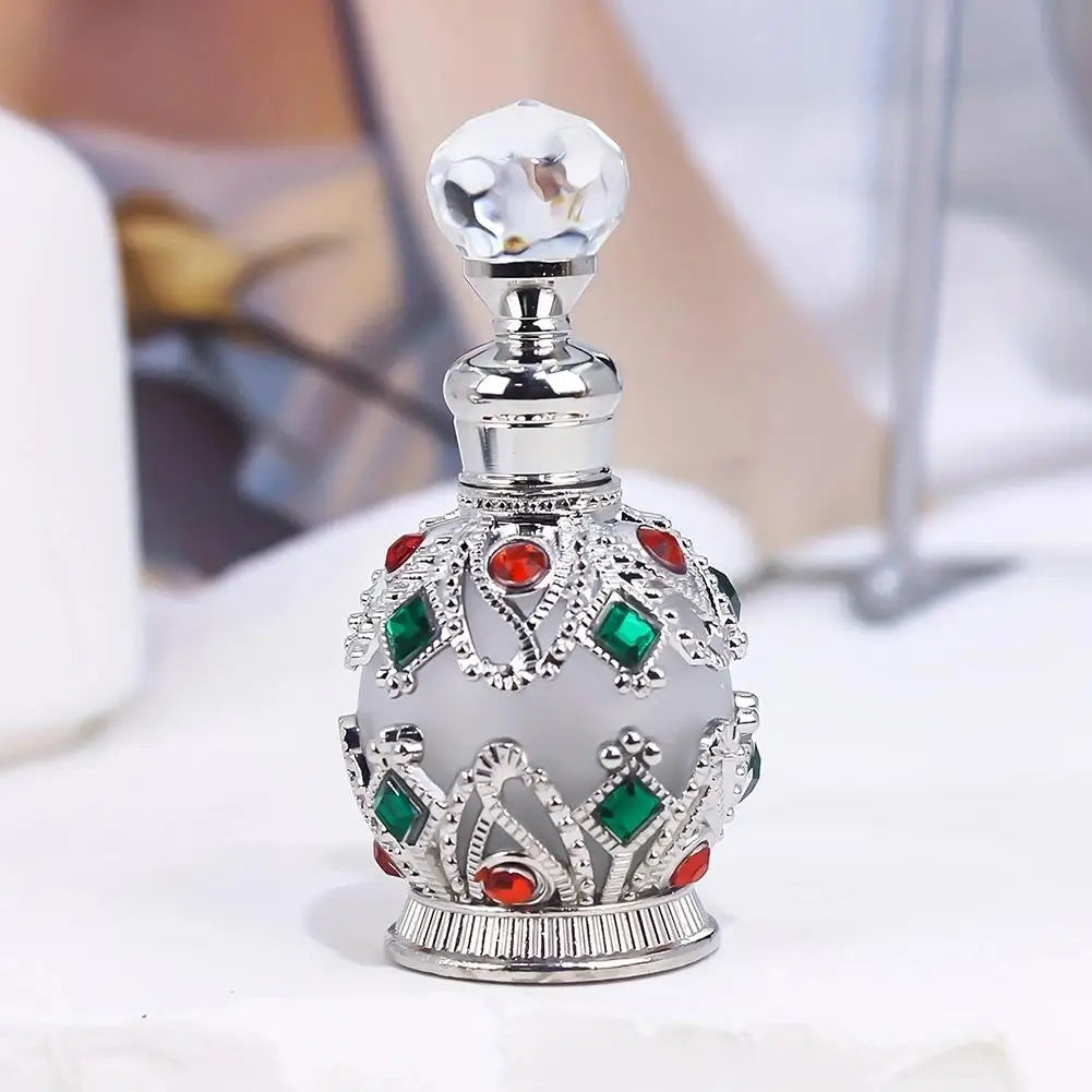 ✨ Botella de Perfume de Vidrio de Lujo 15 ml. – Diseño Árabe Exclusivo ✨